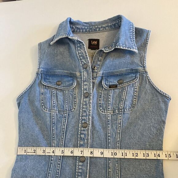 Lee Sleeveless Light Denim Mini Dress Size XS - Picture 12 of 14